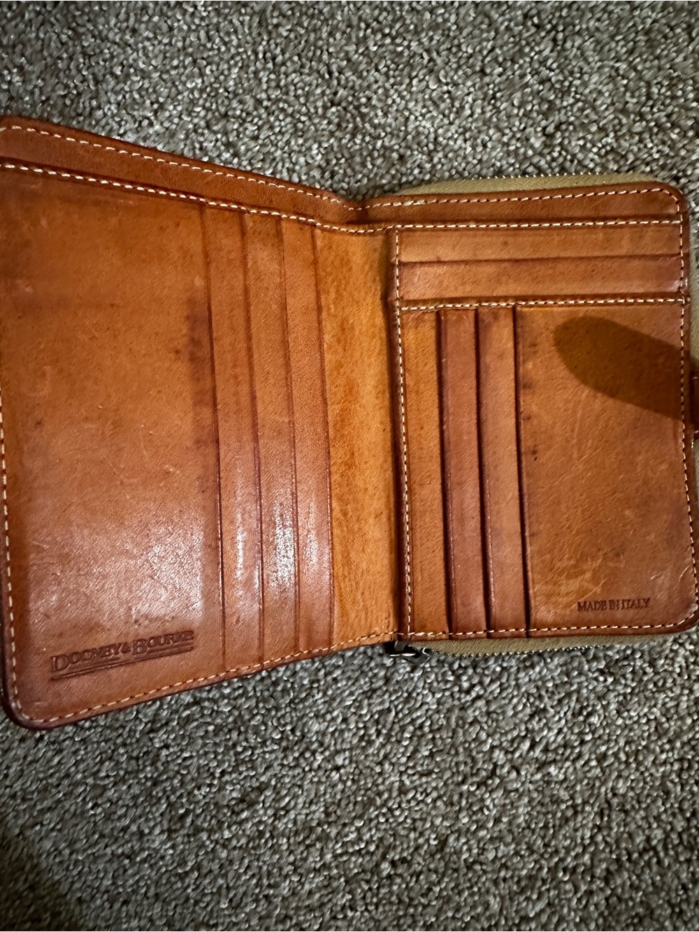 Dooney and Bourke Leather Top-Handle Satchel in Brown vintage w/leather wallet - Picture 4 of 8